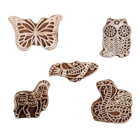 Set of 5 Piece New Mix Wooden Printing Block